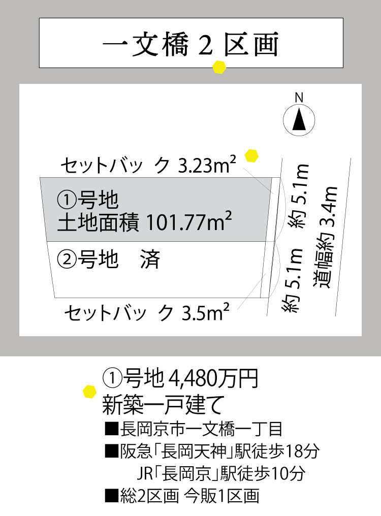 分譲地情報　長岡京市一文橋　残1区画